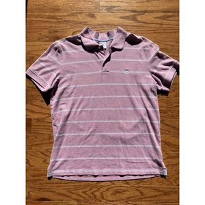 Brooks Brothers 1818 Performance Polo Slim‎ Fit Pink Striped Size Large
